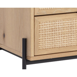 Avida Nightstand - Black - Rustic Oak/Natural