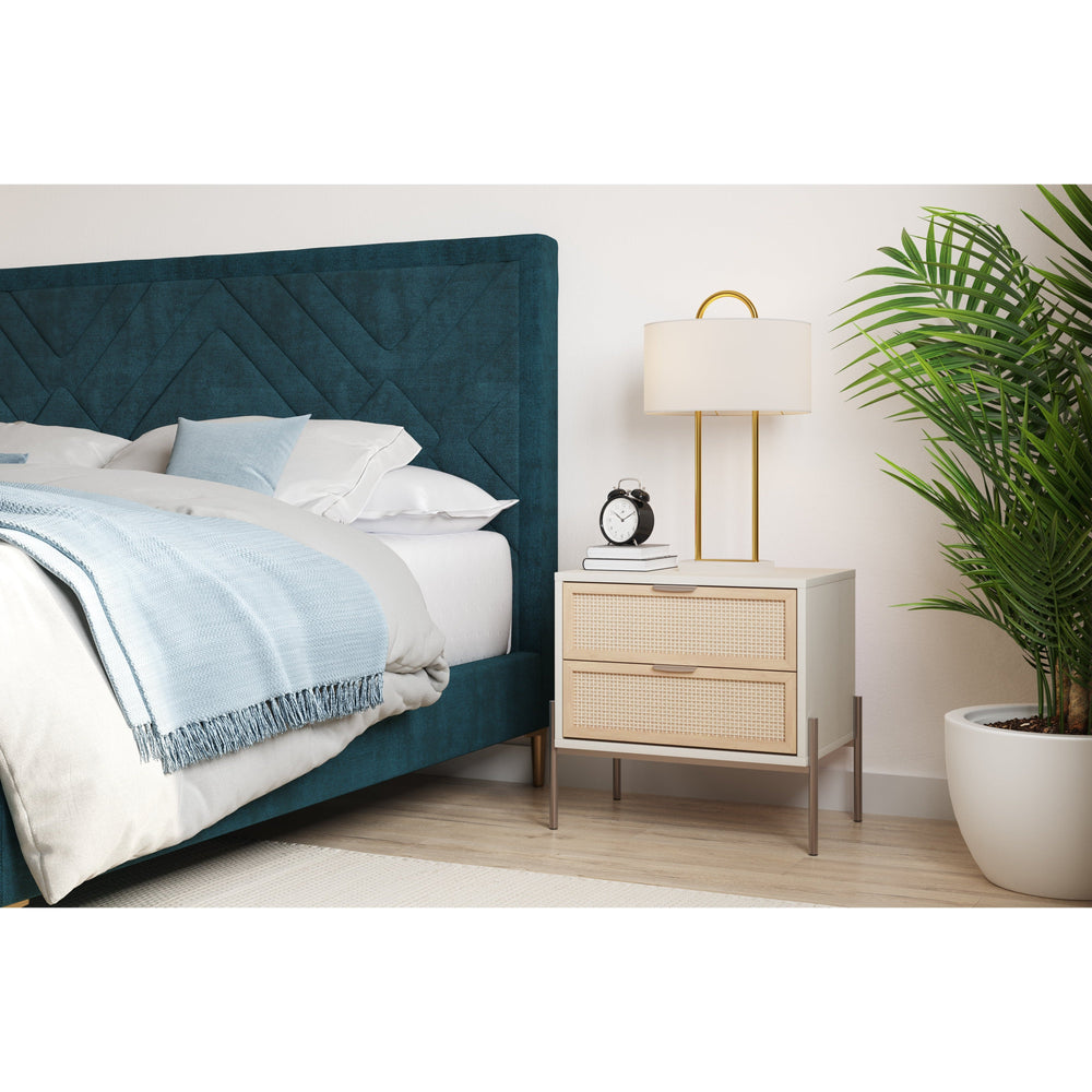 Avida Nightstand - Champagne Gold - Cream/Natural