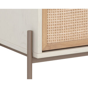 Avida Nightstand - Champagne Gold - Cream/Natural