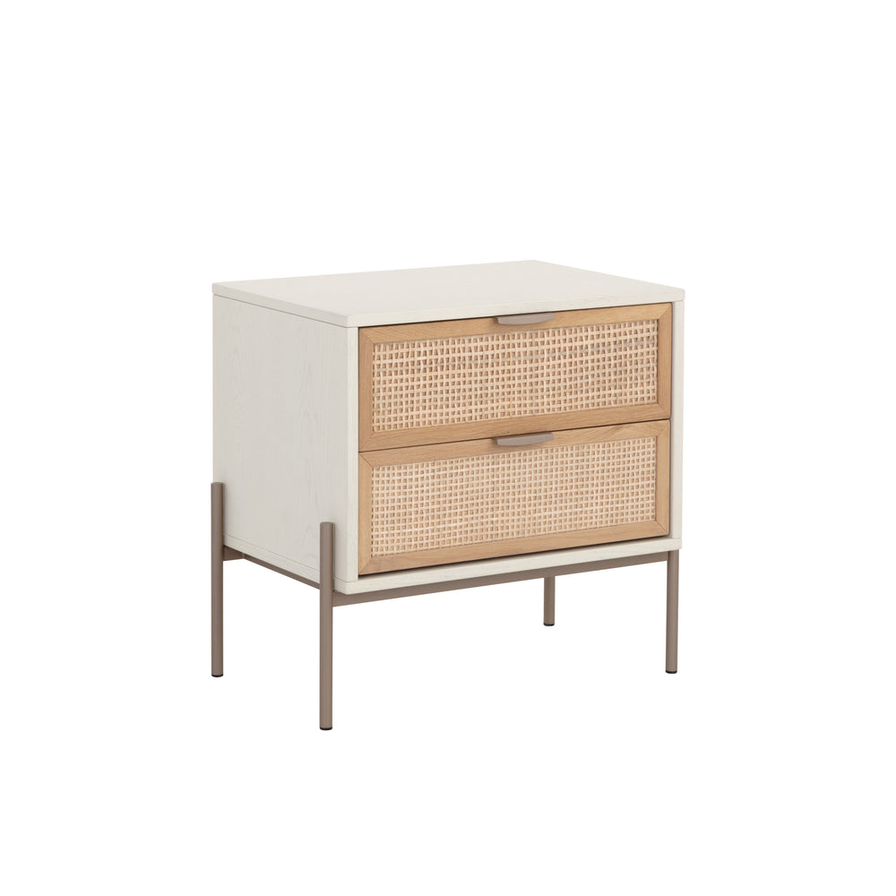 Avida Nightstand - Champagne Gold - Cream/Natural