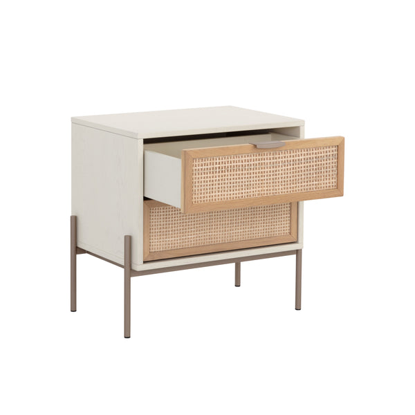 Avida Nightstand - Champagne Gold - Cream/Natural