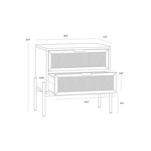 Avida Nightstand - Gold - Black/Natural