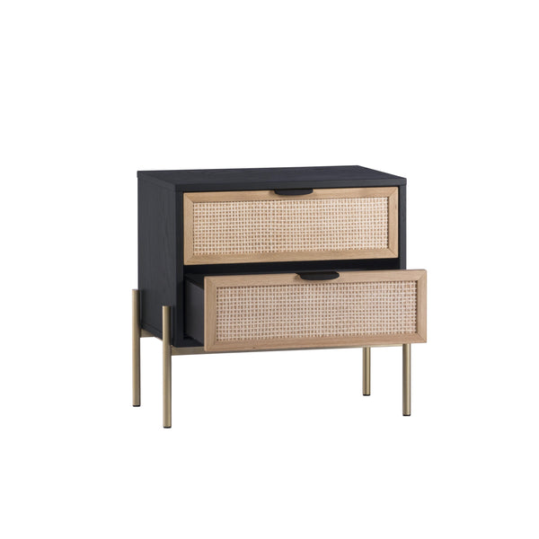 Avida Nightstand - Gold - Black/Natural