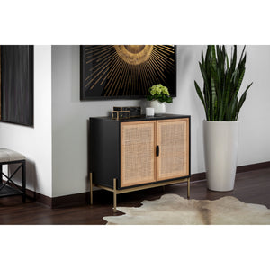 Avida Sideboard Small - Gold - Black/Natural