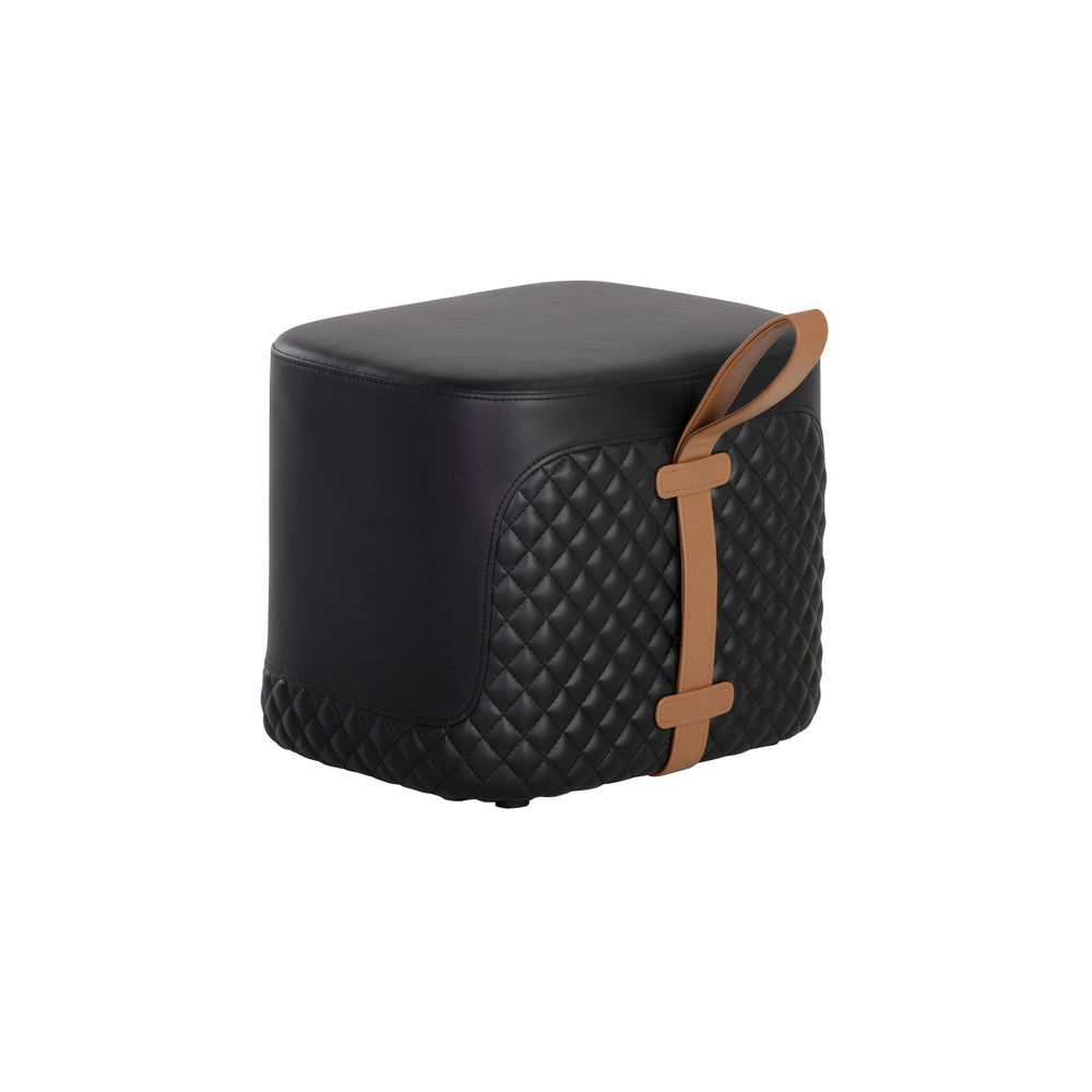 Axio Ottoman - Napa Black / Napa Cognac