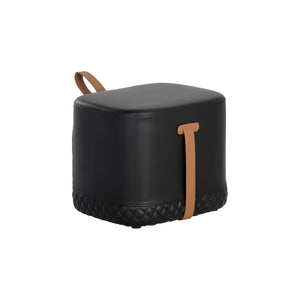 Axio Ottoman - Napa Black / Napa Cognac