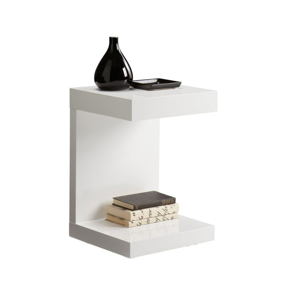 Bachelor End Table High Gloss White