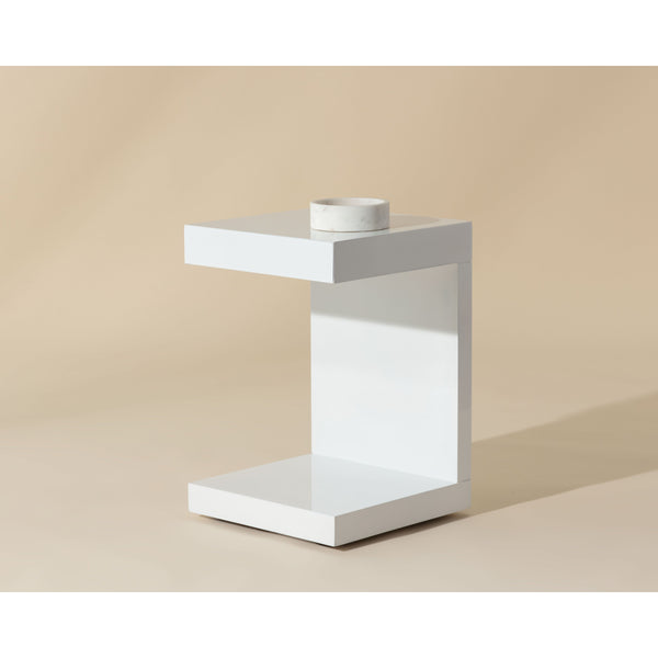 Bachelor End Table High Gloss White