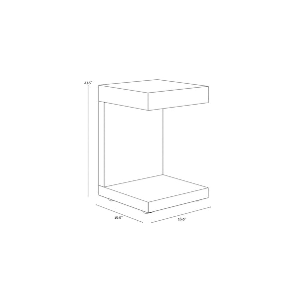 Bachelor End Table High Gloss White