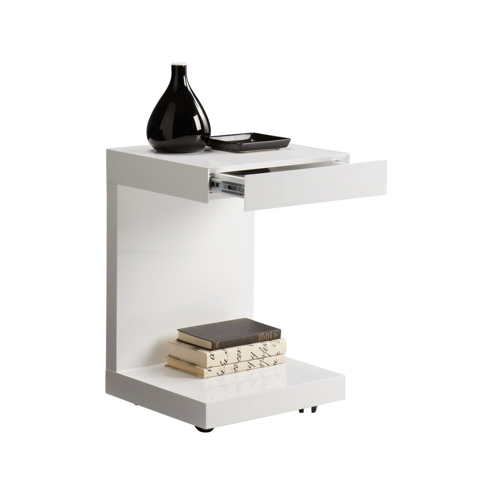 Bachelor End Table High Gloss White