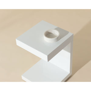 Bachelor End Table High Gloss White