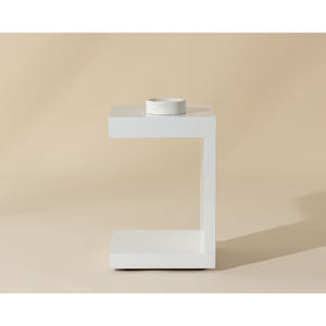 Bachelor End Table High Gloss White