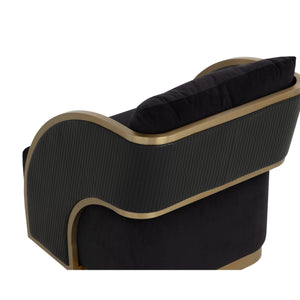 Baz Swivel Lounge Chair - Abbington Black / Napa Black