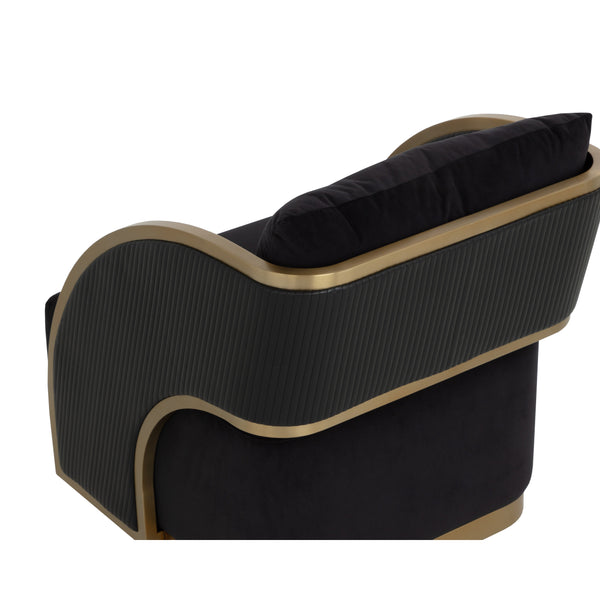 Baz Swivel Lounge Chair - Abbington Black / Napa Black