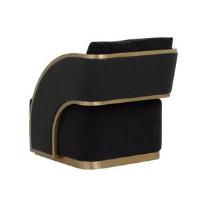 Baz Swivel Lounge Chair - Abbington Black / Napa Black