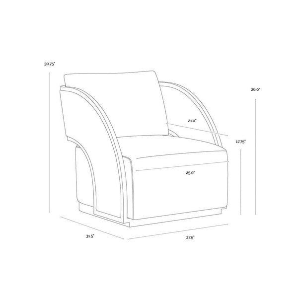 Baz Swivel Lounge Chair - Abbington Black / Napa Black
