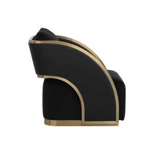 Baz Swivel Lounge Chair - Abbington Black / Napa Black