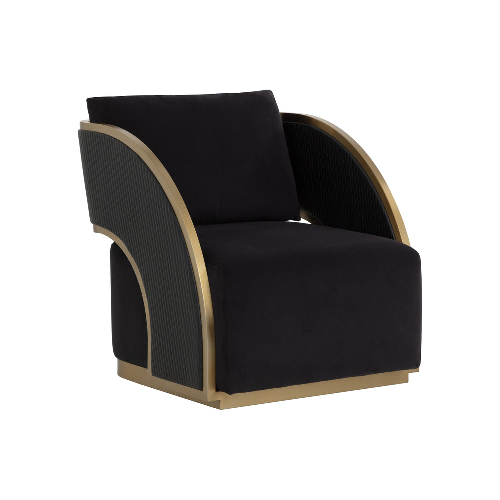Baz Swivel Lounge Chair - Abbington Black / Napa Black