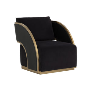 Baz Swivel Lounge Chair - Abbington Black / Napa Black