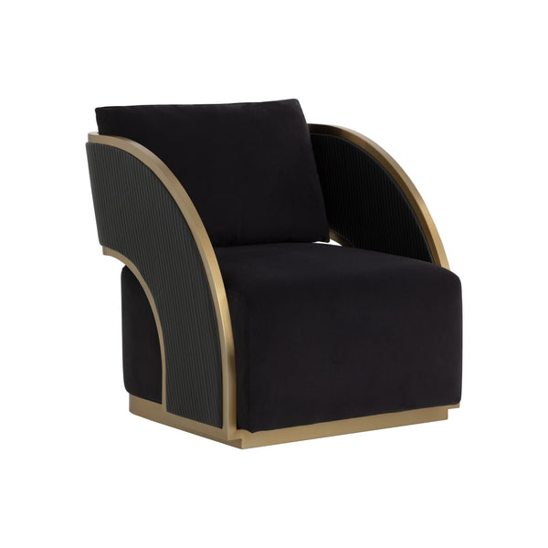 Baz Swivel Lounge Chair - Abbington Black / Napa Black