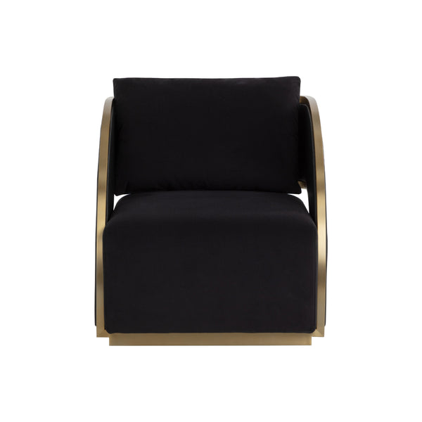Baz Swivel Lounge Chair - Abbington Black / Napa Black