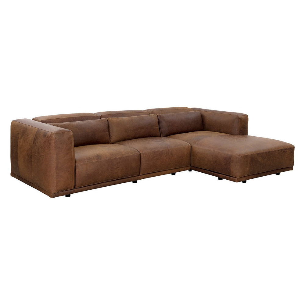 Beau Sofa Chaise Raf - Lucia Tobacco Leather