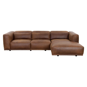 Beau Sofa Chaise Raf - Lucia Tobacco Leather