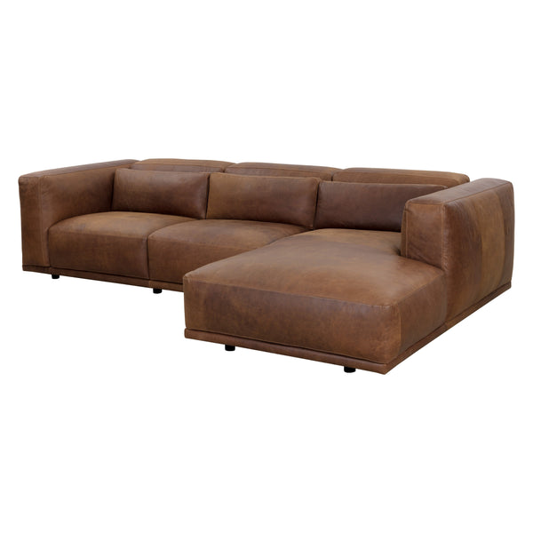 Beau Sofa Chaise Raf - Lucia Tobacco Leather