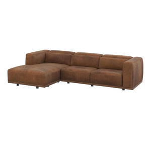 Beau Sofa Chaise Laf - Lucia Tobacco Leather