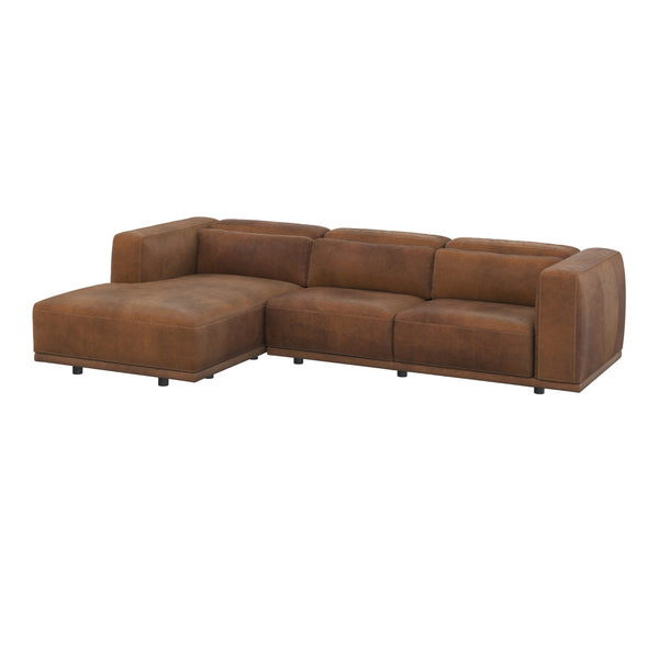 Beau Sofa Chaise Laf - Lucia Tobacco Leather