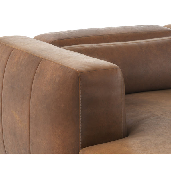 Beau Sofa Chaise Laf - Lucia Tobacco Leather