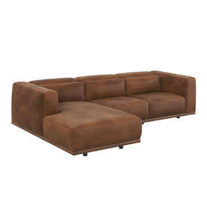 Beau Sofa Chaise Laf - Lucia Tobacco Leather