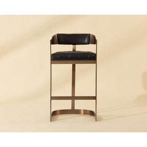 Beaumont Barstool - Antique Brass - Cantina Black