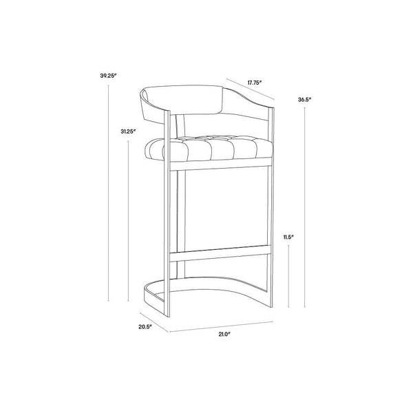 Beaumont Barstool - Antique Brass - Cantina Black