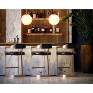 Beaumont Barstool - Antique Brass - Cantina Black