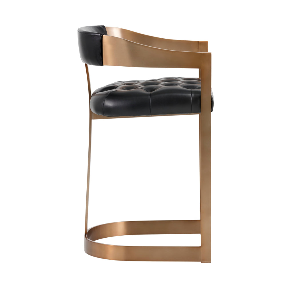 Beaumont Counter Stool - Antique Brass - Cantina Black