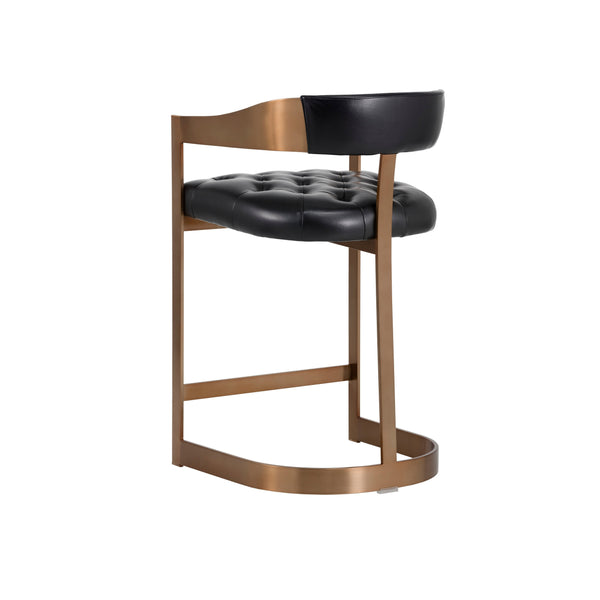 Beaumont Counter Stool - Antique Brass - Cantina Black