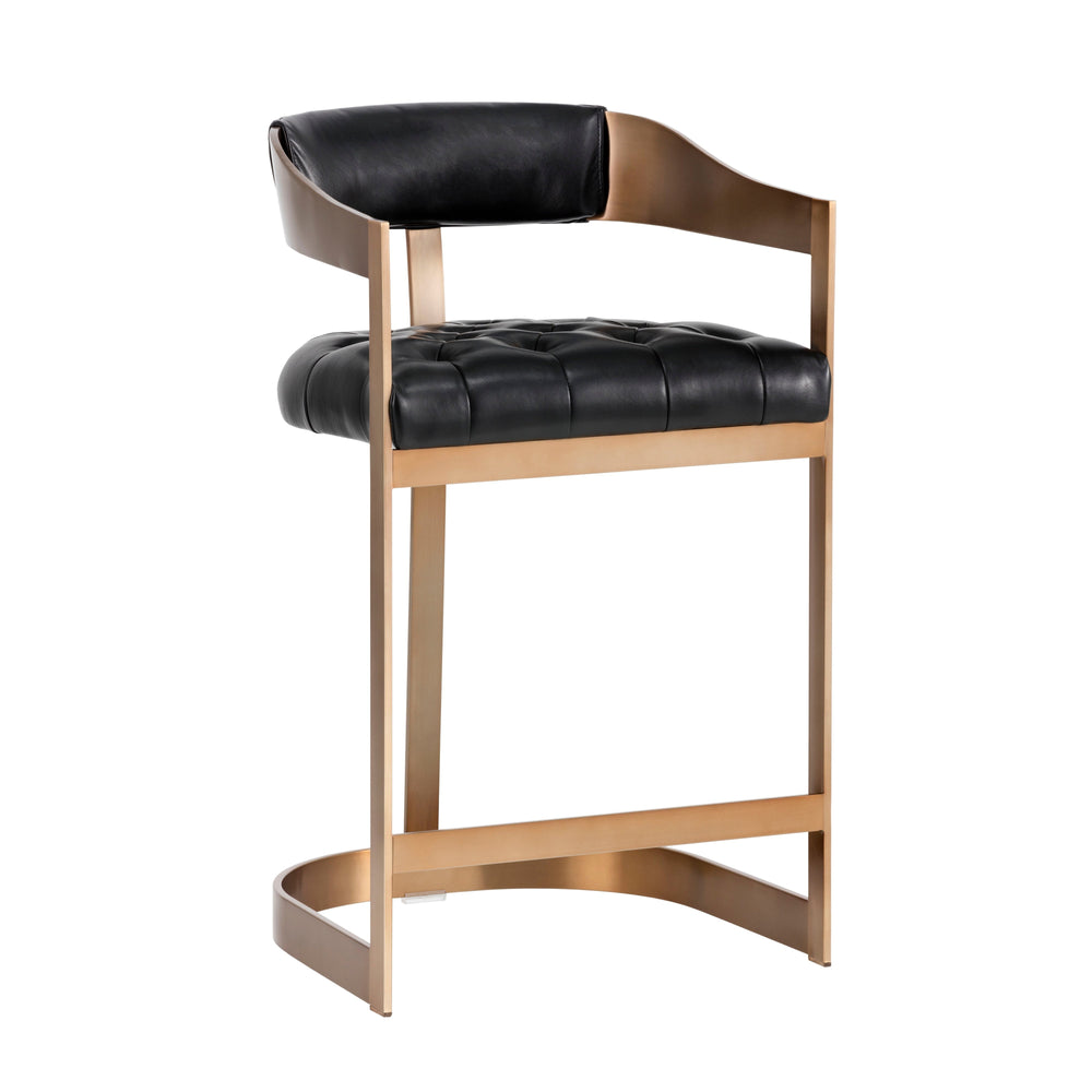 Beaumont Counter Stool - Antique Brass - Cantina Black