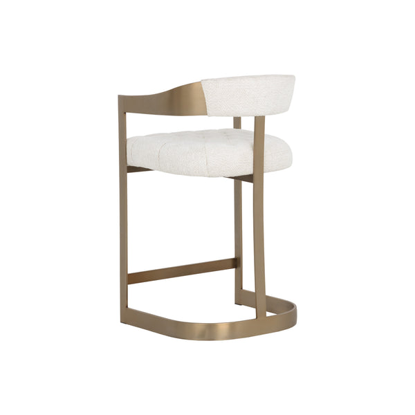 Beaumont Counter Stool - Antique Brass - Rhea Light Barley