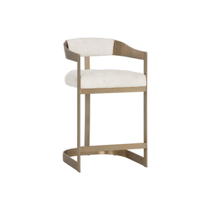 Beaumont Counter Stool - Antique Brass - Rhea Light Barley