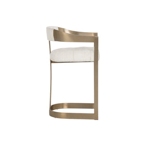 Beaumont Counter Stool - Antique Brass - Rhea Light Barley