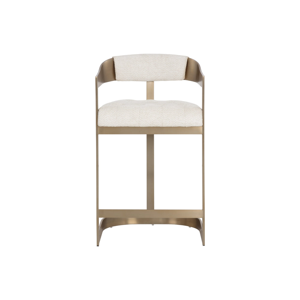 Beaumont Counter Stool - Antique Brass - Rhea Light Barley
