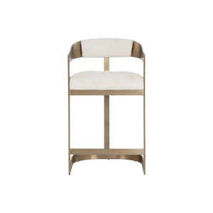 Beaumont Counter Stool - Antique Brass - Rhea Light Barley