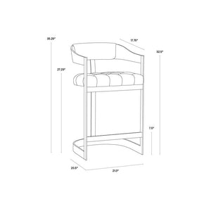 Beaumont Counter Stool - Stainless Steel - Cantina Magnetite