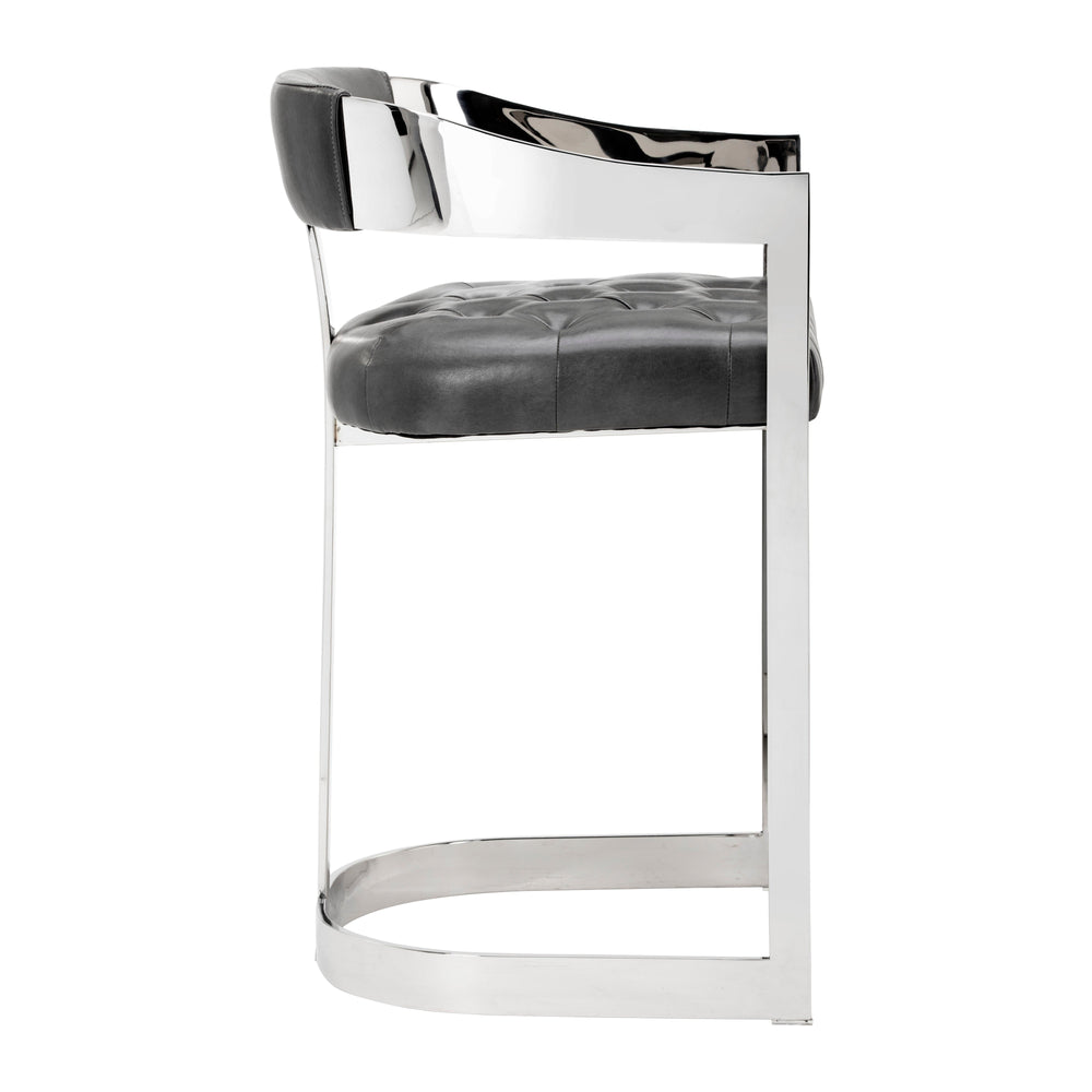 Beaumont Counter Stool - Stainless Steel - Cantina Magnetite