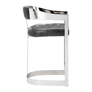 Beaumont Counter Stool - Stainless Steel - Cantina Magnetite