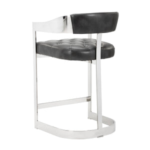 Beaumont Counter Stool - Stainless Steel - Cantina Magnetite