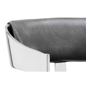 Beaumont Counter Stool - Stainless Steel - Cantina Magnetite