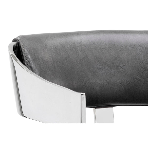 Beaumont Counter Stool - Stainless Steel - Cantina Magnetite