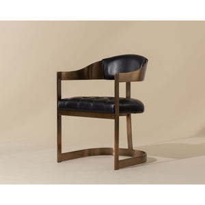Beaumont Dining Armchair - Antique Brass - Cantina Black
